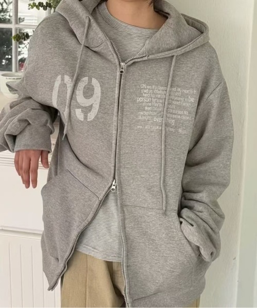 Lis ardent(リスアルダン)の「裏起毛ダブルジップフード付きスウェットアウター/4色展開(その他アウター・レディース・グレー/ホワイト/ブラウン/ネイビー・M)」の5枚目の写真