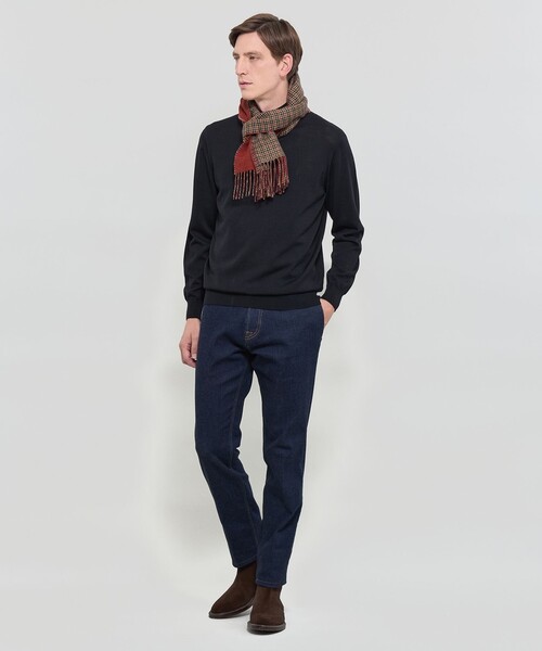 MACKINTOSH LONDON（マッキントッシュ ロンドン）の「ベビーアルパカ リバーシブル千鳥マフラー（マフラー・メンズ・レッド/グレー系その他2・FREE）」の7枚目の写真