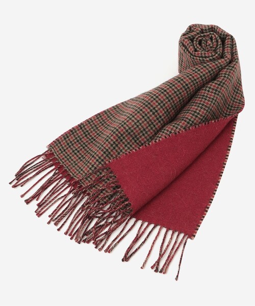 MACKINTOSH LONDON（マッキントッシュ ロンドン）の「ベビーアルパカ リバーシブル千鳥マフラー（マフラー・メンズ・レッド/グレー系その他2・FREE）」の3枚目の写真