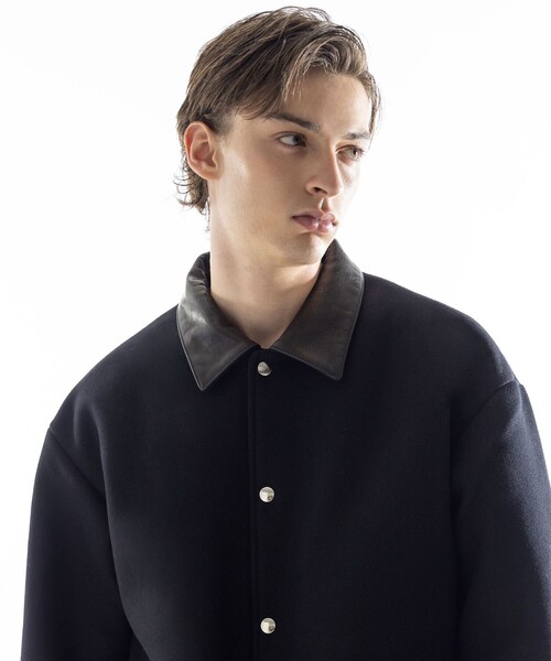 セール】＜SKOOKUM × monkey time＞メルトン レザーカラ－ ジャケット