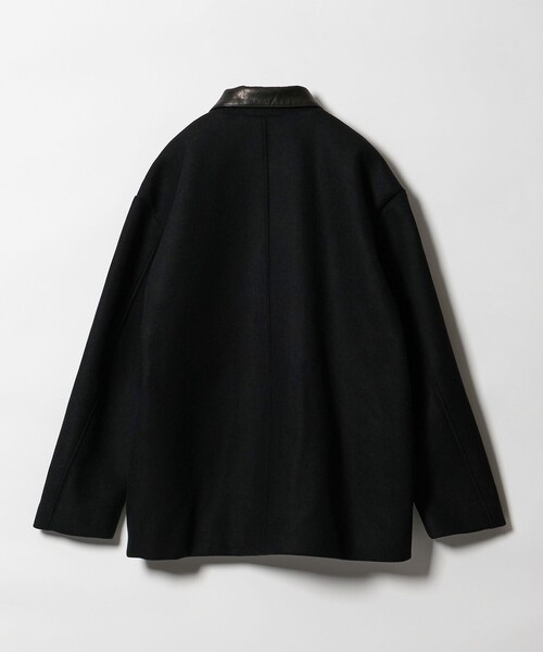 SKOOKUM × monkey time＞メルトン レザーカラ－ ジャケット ブラック