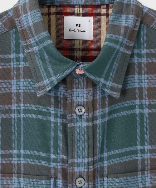 PS Paul Smith（ピーエスポールスミス）の「フランネルタータンチェック カジュアルシャツ / 252306 450Y（シャツ/ブラウス・メンズ・グリーン/ベージュ・SMALL/MEDIUM/LARGE/X-LARGE）」の5枚目の写真