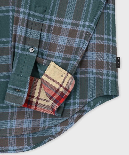 PS Paul Smith（ピーエスポールスミス）の「フランネルタータンチェック カジュアルシャツ / 252306 450Y（シャツ/ブラウス・メンズ・グリーン/ベージュ・SMALL/MEDIUM/LARGE/X-LARGE）」の6枚目の写真