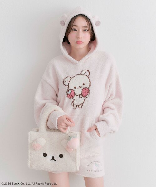 OLIVE des OLIVE（オリーブデオリーブ）の「ボアトートバッグ（トートバッグ・レディース・ブラウン/アイボリー・FREE）」の2枚目の写真