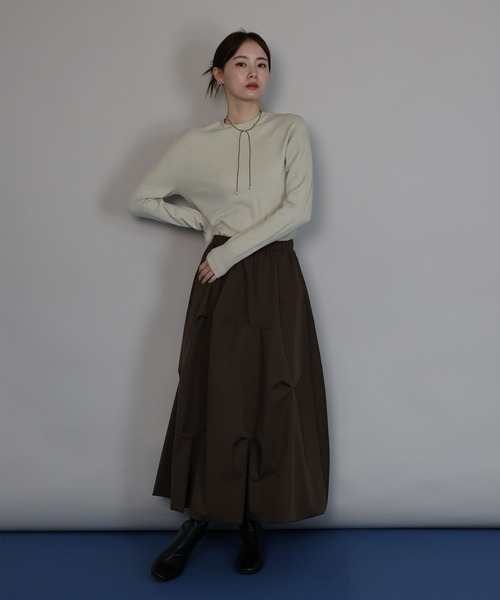 J by blue(ジェイバイブルー)の「ウール混ホールガーメントニット(ニット/セーター・レディース・ブラック/チャコールグレー/ベージュ/レッド・MEDIUM)」の8枚目の写真