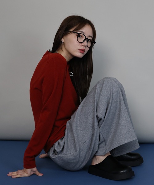 J by blue(ジェイバイブルー)の「ウール混ホールガーメントニット(ニット/セーター・レディース・ブラック/チャコールグレー/ベージュ/レッド・MEDIUM)」の10枚目の写真