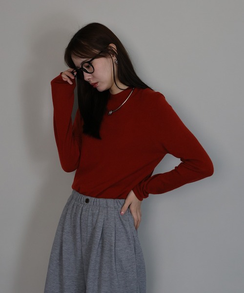 J by blue(ジェイバイブルー)の「ウール混ホールガーメントニット(ニット/セーター・レディース・ブラック/チャコールグレー/ベージュ/レッド・MEDIUM)」の13枚目の写真