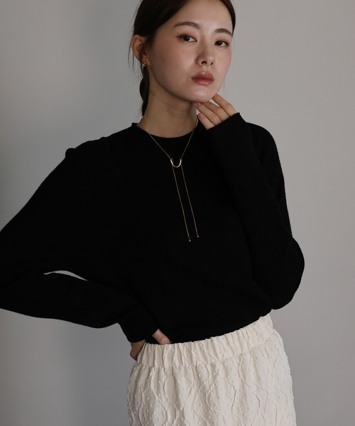 J by blue(ジェイバイブルー)の「ウール混ホールガーメントニット(ニット/セーター・レディース・ブラック/チャコールグレー/ベージュ/レッド・MEDIUM)」の21枚目の写真