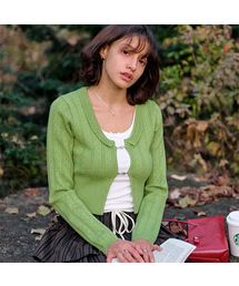 BITTER CELLS（ビターセルズ）の「デイジーポインテルカーディガン-オリーブ（ニット/セーター）」