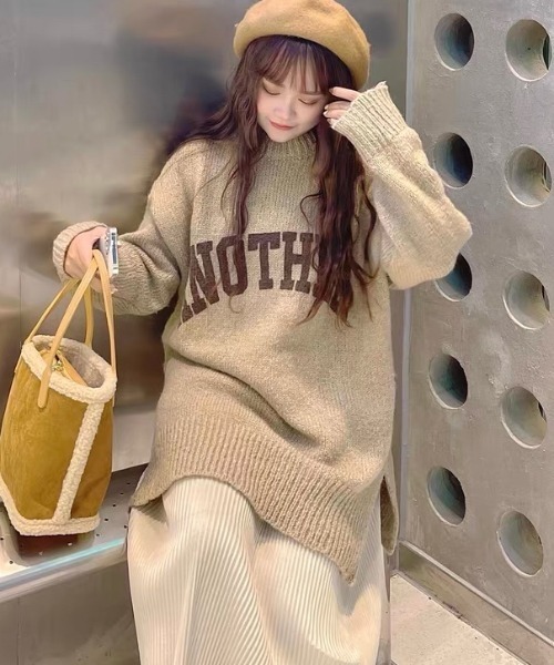Sibra（シブラ）の「ボリューム感が可愛い。カラーニットプルオーバー　韓国ファッション  セーター　ニットトップス　人気（ニット/セーター・レディース・アイボリー/ブラウン/グリーン・M）」の6枚目の写真