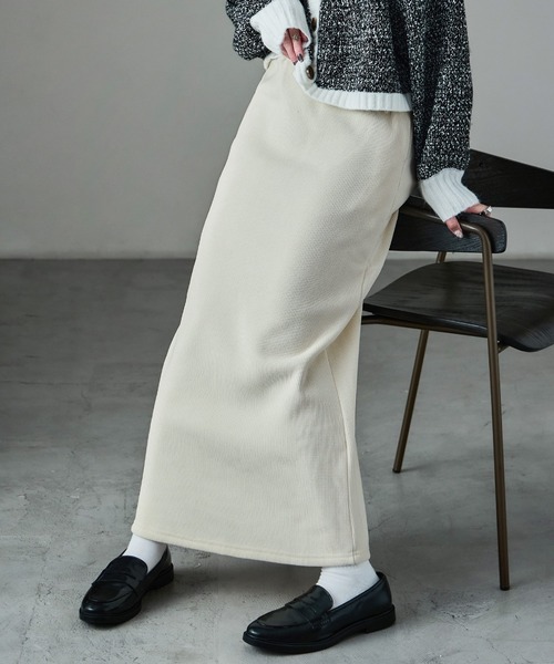 Fashion Letter(ファッションレター)の「セットアップ可能 コーデュロイ 裏起毛ナロースカート(スカート・レディース・ブラウン/ブラック/モカ/アイボリー・M/L)」の8枚目の写真