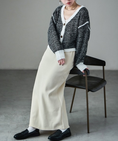 Fashion Letter(ファッションレター)の「セットアップ可能 コーデュロイ 裏起毛ナロースカート(スカート・レディース・ブラウン/ブラック/モカ/アイボリー・M/L)」の9枚目の写真