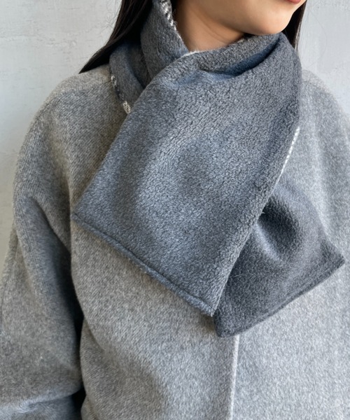 TWEED MILL（ツイードミル）の「[TWEED MILL/ツイードミル] 別注 チェック×フリース リバーシブル差し込みマフラー（マフラー・レディース・グレー/レッド系その他/レッド/グレー系その他/オートミール・F）」の15枚目の写真