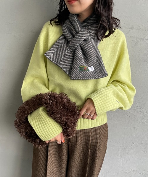 TWEED MILL（ツイードミル）の「[TWEED MILL/ツイードミル] 別注 チェック×フリース リバーシブル差し込みマフラー（マフラー・レディース・グレー/レッド系その他/レッド/グレー系その他/オートミール・F）」の19枚目の写真