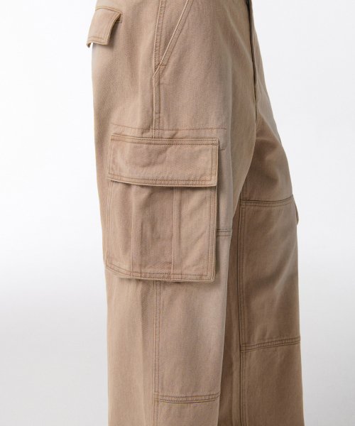 MUSINSA STANDARD（ムシンサスタンダード）の「ピグメントエクストラワイドカーゴデニムパンツ[ベージュ]（デニムパンツ・メンズ・その他・26/27/28/29/36/34/32/30/31/33/40/38/42）」の7枚目の写真