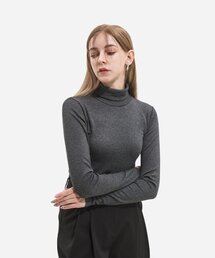SALT AND CHOCOLATE（ソルトアンドチョコレート）の「Tensile Wool Basic Turtleneck T-shirt Charcoal 4W2245302（Tシャツ/カットソー）」