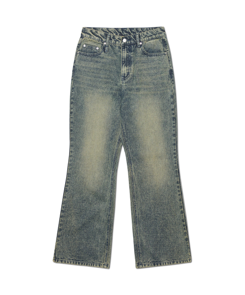 NOMANUAL(NOMANUAL)の「SOFT FLARE DENIM PANTS - WASHED BLUE(デニムパンツ・レディース・その他・SMALL/MEDIUM/LARGE/X-LARGE)」の1枚目の写真