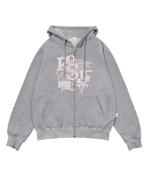 ESCAPEFROM（エスケープフロム）の「ヴィンテージローズプリント2WAYフードジップアップグレー（パーカー）」