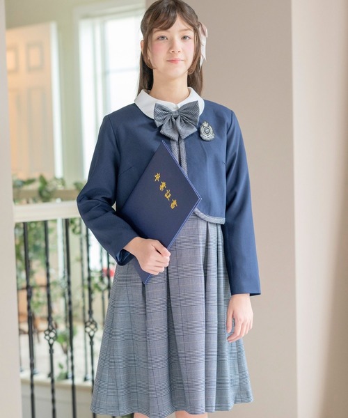 白襟ワンピース＆ノーカラーボレロスーツセット（スーツセット