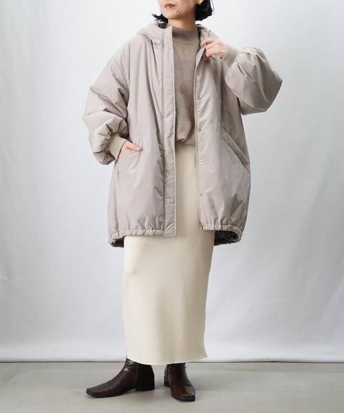 LUCA/LADY LUCK LUCA（ルカ/レディラックルカ）の「LC/LLL フードモンスターコート（ダウンジャケット/コート・レディース・ブラック/グレイッシュベージュ/カーキ・FREE）」の7枚目の写真