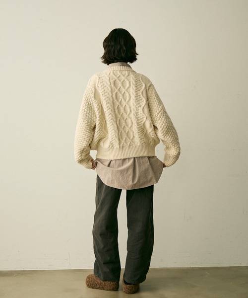 full/fill.（フルフィル）の「cable wide knit / ケーブルワイドニット（ニット/セーター・レディース・ブラウン/アイボリー・FREE）」の20枚目の写真