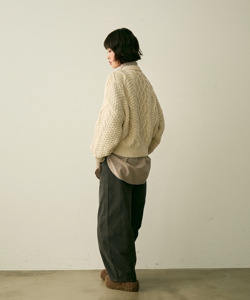 full/fill.（フルフィル）の「cable wide knit / ケーブルワイドニット（ニット/セーター・レディース・ブラウン/アイボリー・FREE）」の19枚目の写真