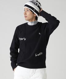 PEARLY GATES パーリーゲイツ ニットセーター 刺繍 ブラック PEARLY GATES(パーリーゲイツ) ニット｜中古ゴルフウェア通販サイト