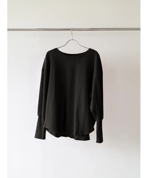 Brown&Street(ブラウンアンドストリート)の「オーバーワッフルトップス(Tシャツ/カットソー・レディース・ホワイト/レッド/ブラック・FREE)」の2枚目の写真