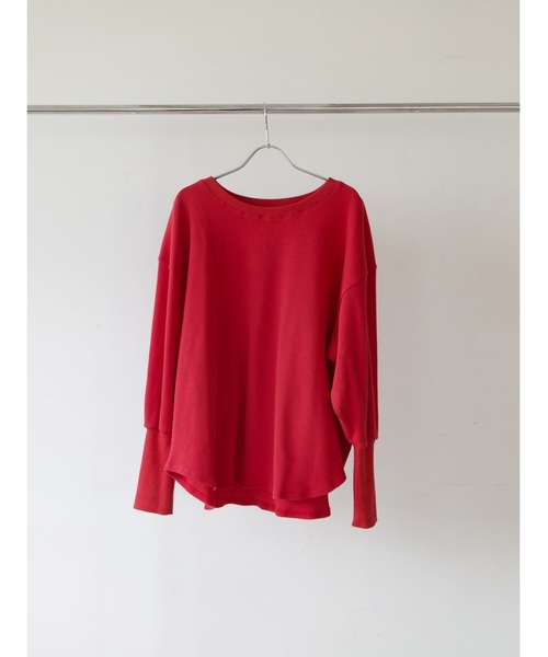 Brown&Street(ブラウンアンドストリート)の「オーバーワッフルトップス(Tシャツ/カットソー・レディース・ホワイト/レッド/ブラック・FREE)」の5枚目の写真