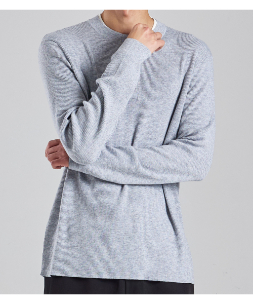 BUTTON SEOUL(ボタンソウル)の「ウールブレンドレイヤードヘンリーネックニット(グレー)(ニット/セーター・メンズ・その他・LARGE/X-LARGE/MEDIUM)」の5枚目の写真