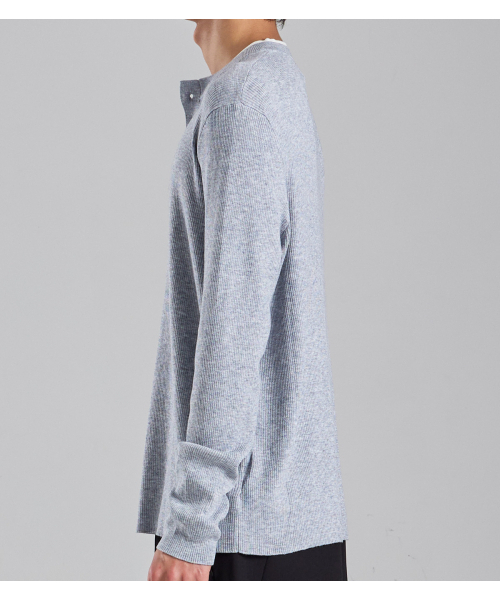 BUTTON SEOUL(ボタンソウル)の「ウールブレンドレイヤードヘンリーネックニット(グレー)(ニット/セーター・メンズ・その他・LARGE/X-LARGE/MEDIUM)」の7枚目の写真