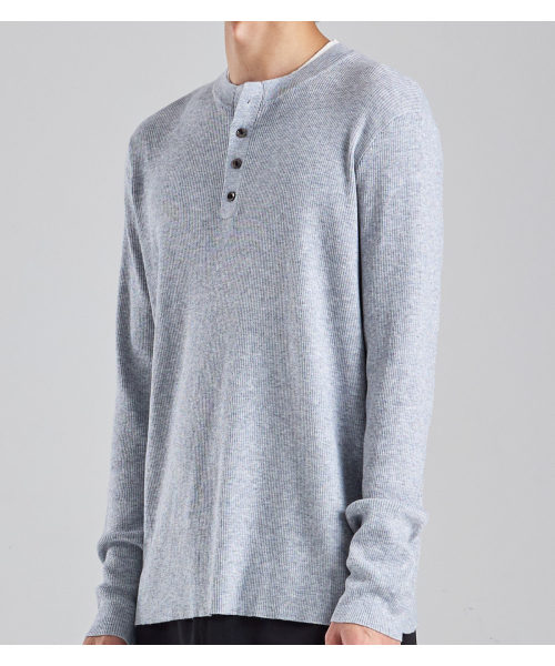 BUTTON SEOUL(ボタンソウル)の「ウールブレンドレイヤードヘンリーネックニット(グレー)(ニット/セーター・メンズ・その他・LARGE/X-LARGE/MEDIUM)」の8枚目の写真