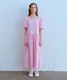 FUN FROM FUN（ファンフロムファン）の「SQUARE NECK POCKET DRESS, PINK（ワンピース）」