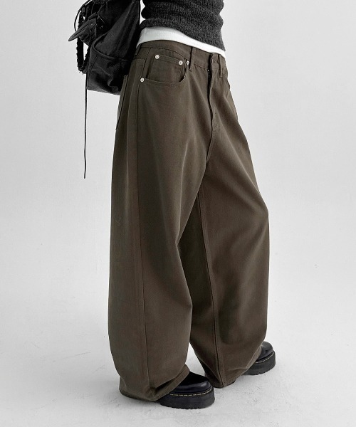 BLACKUP（ブラックアップ）の「[MADE] ソルドワイドコットンパンツ（その他パンツ・レディース・ブラウン/ブラック・MEDIUM/LARGE/SMALL）」の2枚目の写真
