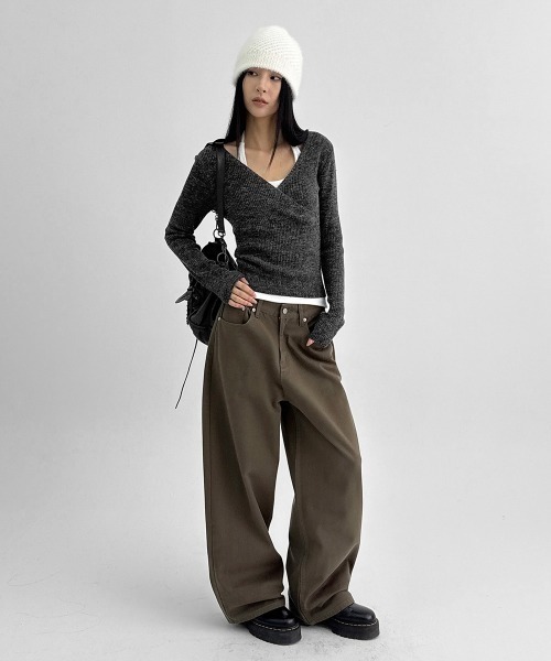 BLACKUP（ブラックアップ）の「[MADE] ソルドワイドコットンパンツ（その他パンツ・レディース・ブラウン/ブラック・MEDIUM/LARGE/SMALL）」の3枚目の写真