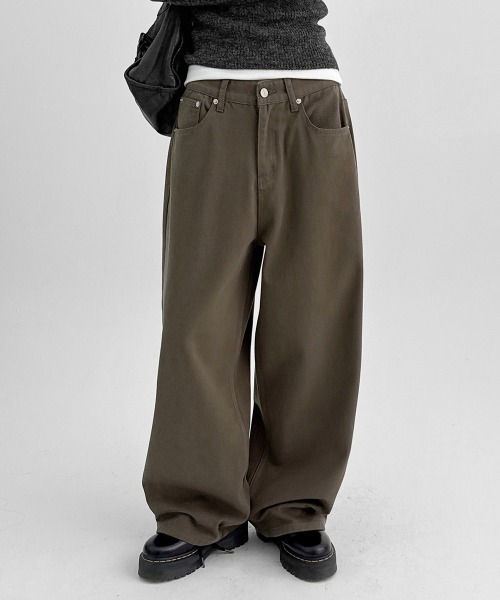 BLACKUP（ブラックアップ）の「[MADE] ソルドワイドコットンパンツ（その他パンツ・レディース・ブラウン/ブラック・MEDIUM/LARGE/SMALL）」の7枚目の写真