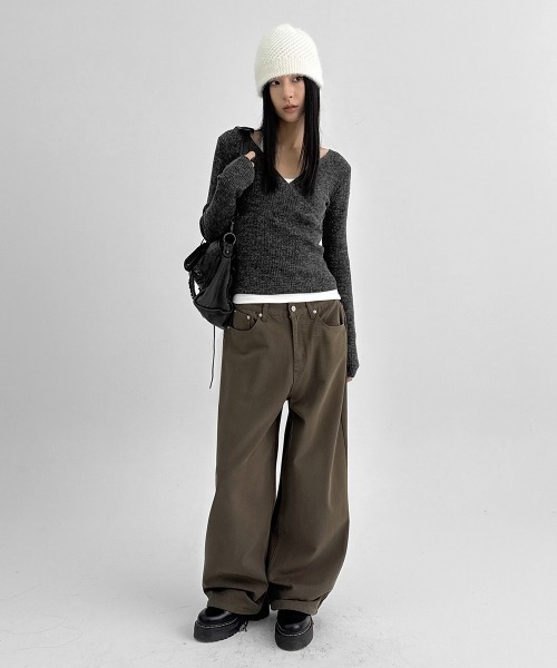 BLACKUP（ブラックアップ）の「[MADE] ソルドワイドコットンパンツ（その他パンツ・レディース・ブラウン/ブラック・MEDIUM/LARGE/SMALL）」の4枚目の写真