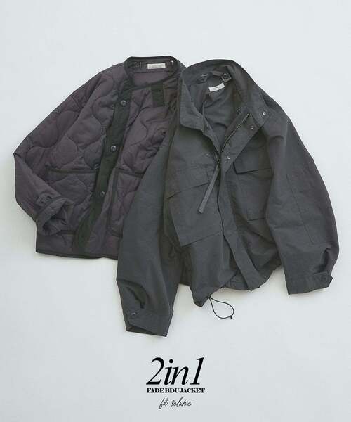 JOURNAL STANDARD relume（ジャーナルスタンダード　レリューム）の「3WAYフェード BDU ジャケット / ライナー付き（ミリタリージャケット・メンズ・カーキ/チャコールグレー/ブラック・LARGE/MEDIUM）」の3枚目の写真