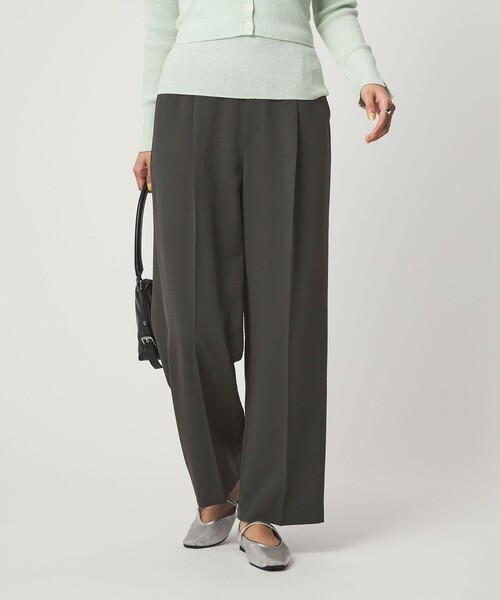 green label relaxing（グリーンレーベルリラクシング）の「イージー ストレート パンツ（その他パンツ・レディース・オフホワイト/ダークグレー/モカ・36/38）」の2枚目の写真