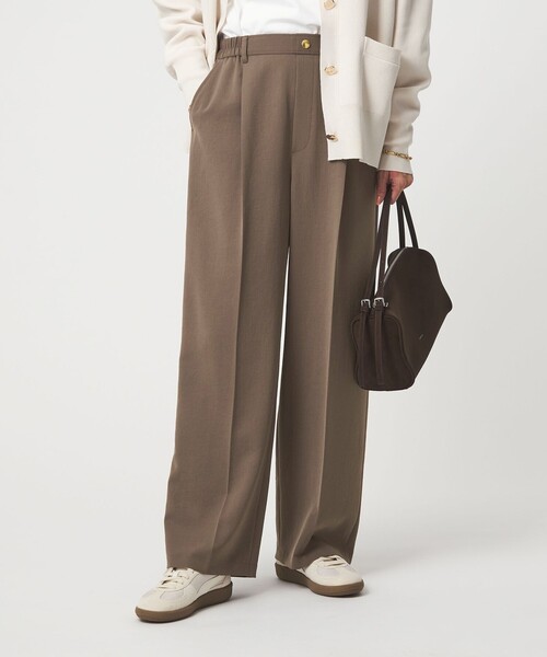 green label relaxing（グリーンレーベルリラクシング）の「イージー ストレート パンツ（その他パンツ・レディース・オフホワイト/ダークグレー/モカ・36/38）」の4枚目の写真