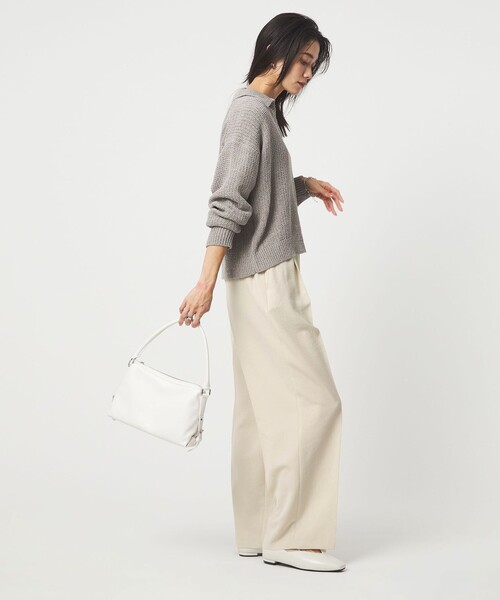 green label relaxing（グリーンレーベルリラクシング）の「イージー ストレート パンツ（その他パンツ・レディース・オフホワイト/ダークグレー/モカ・36/38）」の10枚目の写真