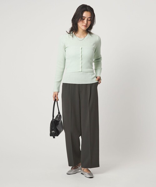 green label relaxing（グリーンレーベルリラクシング）の「イージー ストレート パンツ（その他パンツ・レディース・オフホワイト/ダークグレー/モカ・36/38）」の12枚目の写真