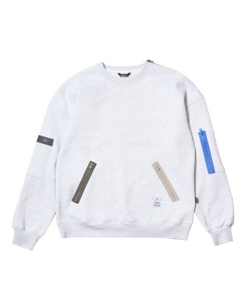 STIGMA(スティグマ)の「ZIPPER OVERSIZED CREWNECK WHITE MELANGE(スウェット・メンズ・その他・LARGE/MEDIUM/X-LARGE)」の1枚目の写真