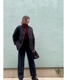 A AMEL（エイメル）の「【前田ゆかセレクト】ボア×キルト リバーシブルコート（ノーカラーコート）」