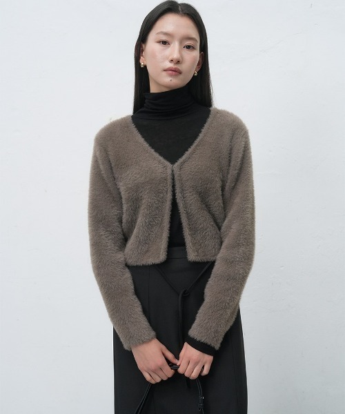 GENERAL IDEA(ジェネラルアイデア)の「【GENERAL IDEA】ヘアリークロップカーディガン / HAIRY CROP CARDIGAN(カーディガン/ボレロ・レディース・ミント/ブラウン/アイボリー・S/M/L)」の1枚目の写真
