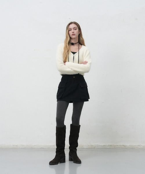 GENERAL IDEA(ジェネラルアイデア)の「【GENERAL IDEA】ヘアリークロップカーディガン / HAIRY CROP CARDIGAN(カーディガン/ボレロ・レディース・ミント/ブラウン/アイボリー・S/M/L)」の7枚目の写真