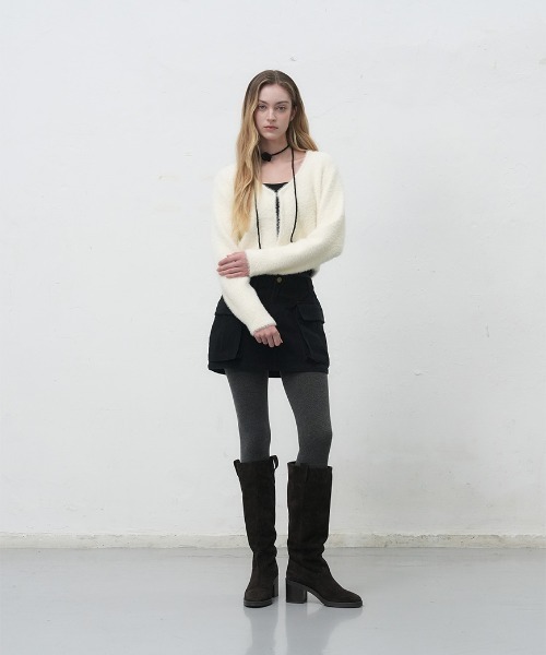 GENERAL IDEA(ジェネラルアイデア)の「【GENERAL IDEA】ヘアリークロップカーディガン / HAIRY CROP CARDIGAN(カーディガン/ボレロ・レディース・ミント/ブラウン/アイボリー・S/M/L)」の6枚目の写真