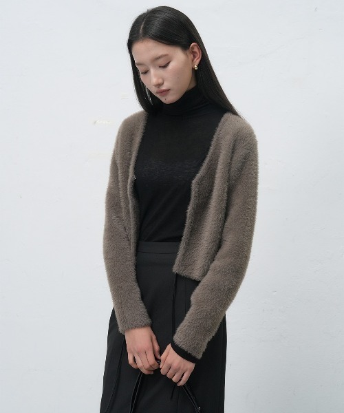 GENERAL IDEA(ジェネラルアイデア)の「【GENERAL IDEA】ヘアリークロップカーディガン / HAIRY CROP CARDIGAN(カーディガン/ボレロ・レディース・ミント/ブラウン/アイボリー・S/M/L)」の10枚目の写真