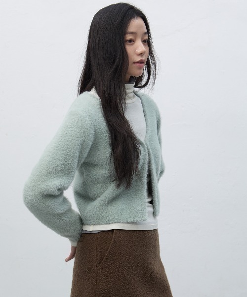 GENERAL IDEA(ジェネラルアイデア)の「【GENERAL IDEA】ヘアリークロップカーディガン / HAIRY CROP CARDIGAN(カーディガン/ボレロ・レディース・ミント/ブラウン/アイボリー・S/M/L)」の19枚目の写真