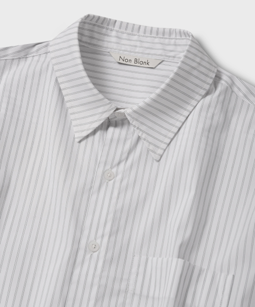 NONBLANK(ノンブランク)の「ダブルピンストライプシャツ_BLACK STRIPE(ビジネスシャツ・メンズ・その他・MEDIUM/LARGE/X-LARGE)」の3枚目の写真